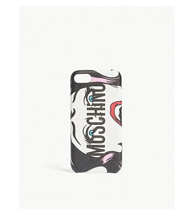 Shop Moschino Face And Logo Iphone 7/8 Case In White