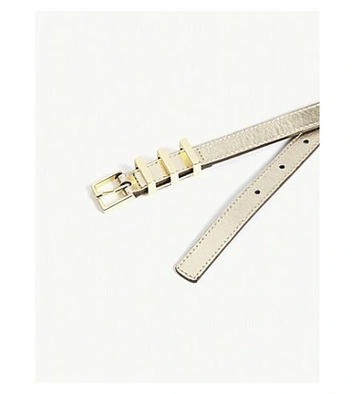 Shop Sandro Ariane Metallic Leather Belt In Gold
