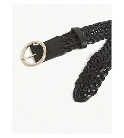 Shop Claudie Pierlot Braided Leather Belt In Black