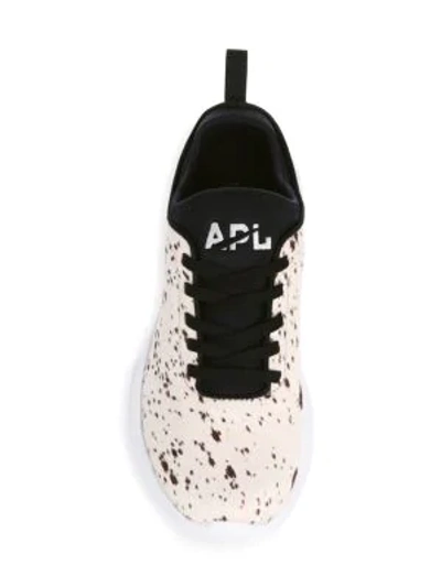 Shop Apl Athletic Propulsion Labs Calf Hair Low-top Sneakers In Black Red Gold