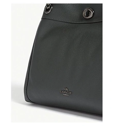 Shop Coach Edie Leather Shoulder Bag In Dk/ivy