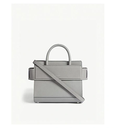 Shop Givenchy Mini Horizon Leather Tote In Pearl Grey