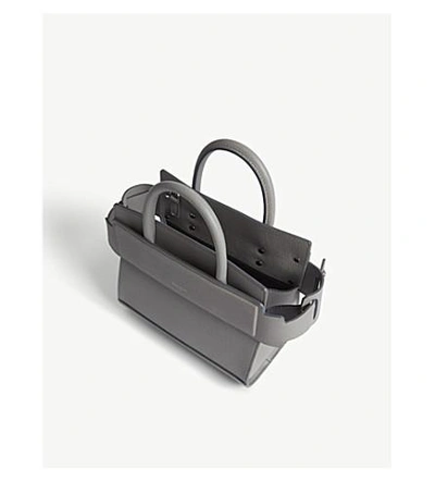 Shop Givenchy Mini Horizon Leather Tote In Pearl Grey