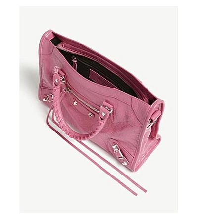 Shop Balenciaga Classic City Textured Leather Shoulder Bag In Pink Flamingo