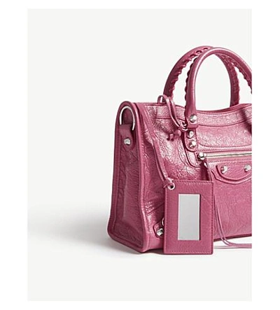 Shop Balenciaga Classic City Textured Leather Shoulder Bag In Pink Flamingo