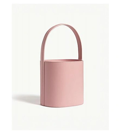 Shop Staud Bissett Leather Bucket Bag In Pink