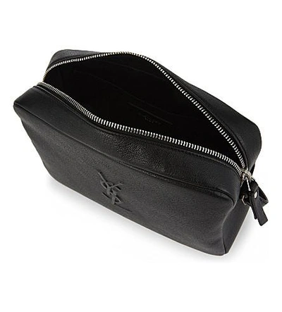 Shop Saint Laurent Monogram Lou Leather Cross-body Bag In Black