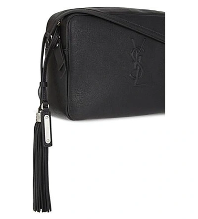 Shop Saint Laurent Monogram Lou Leather Cross-body Bag In Black