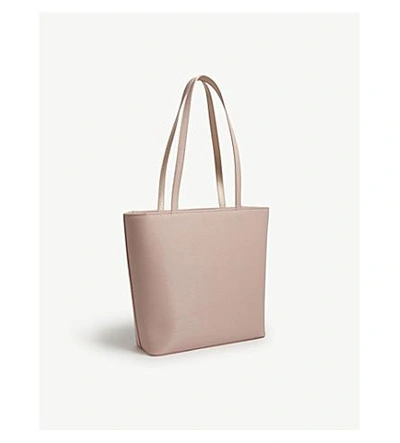 Shop Ted Baker Bow Small Leather Shopper Bag In Light Pink