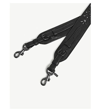 Shop Coach Prairie Pebbled Leather Bag Strap In Bp/black