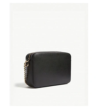 Shop Michael Michael Kors Ginny Love Leather Camera Bag In Black