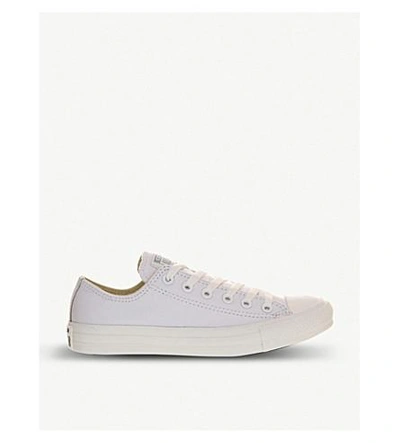 Shop Converse All Star Low-top Leather Sneakers In White Mono Leather