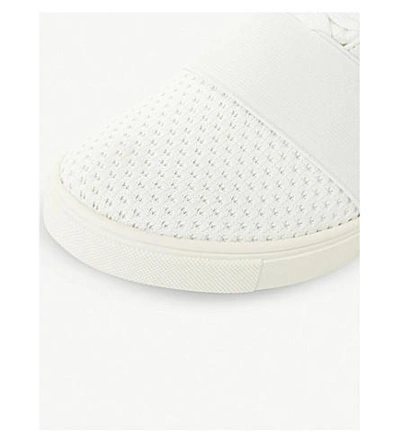 Shop Steve Madden Lexi Flyknit High-top Wedge Trainers In White