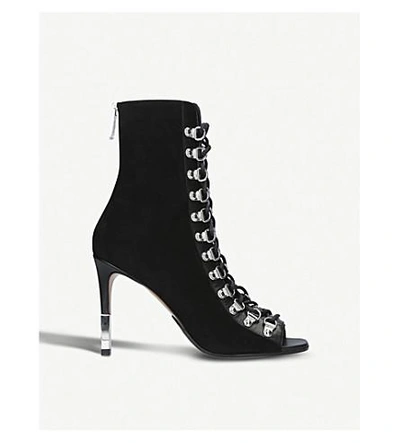Shop Balmain Club 95 Suede Ankle Boots In Black