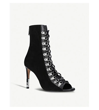 Shop Balmain Club 95 Suede Ankle Boots In Black