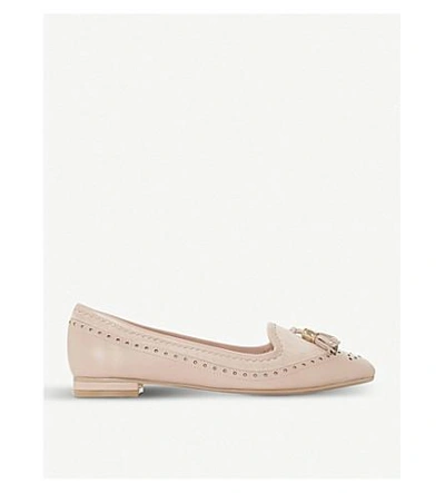 Shop Dune Gambie Brogue-style Suede Tassel Loafers In Blush-leather