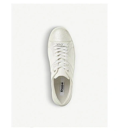 Shop Dune Eboni Snake-embossed Leather Trainers In White-leather