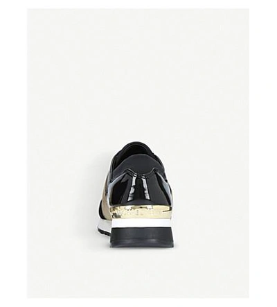 Shop Michael Michael Kors Mk Logo-detail Leather Sneakers In Blk/other