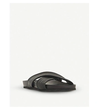 Shop Dune Linate Crossover Rubber Slides In Black-synthetic