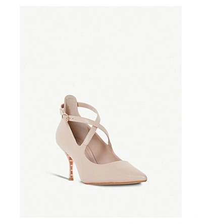 Shop Dune Adline Pointed Leather Court Shoes In Blush-leather