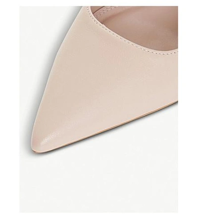 Shop Dune Adline Pointed Leather Court Shoes In Blush-leather