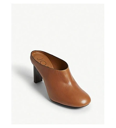 Shop Joseph Leather Mule Sandals In Brown