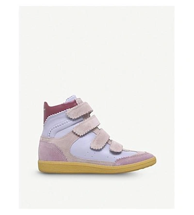 Shop Isabel Marant Bilsy Leather Wedge Sneakers In Lilac