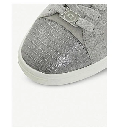 Shop Dune Eboni Snake-embossed Leather Sneakers In Grey