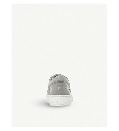 Shop Dune Eboni Snake-embossed Leather Sneakers In Grey