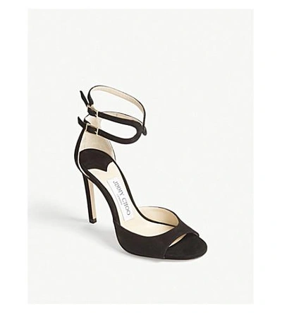 Shop Jimmy Choo Lane 100 Suede Black