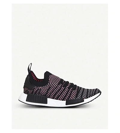 Shop Adidas Originals Nmd R1 Primeknit Sneakers In Black Grey Pink