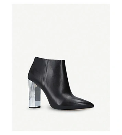 Shop Michael Michael Kors Paloma Metallic-heel Leather Ankle Boots In Black