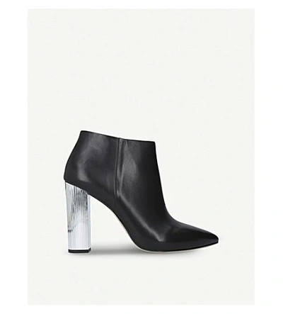 Shop Michael Michael Kors Paloma Metallic-heel Leather Ankle Boots In Black
