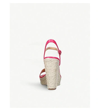 Shop Michael Michael Kors Jill Leather Wedge Sandals In Pink