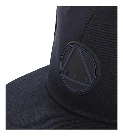 Shop Mcq By Alexander Mcqueen Triangle Logo Cotton Snapback Cap In Navy