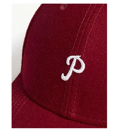Shop New Era 9forty Philadelphia Phillies Melton Strapback Cap In Cardinal Optic White