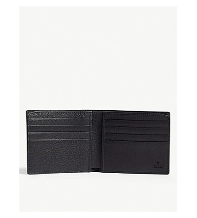 Shop Gucci Bee And Star Grained Leather Wallet In Black Gold