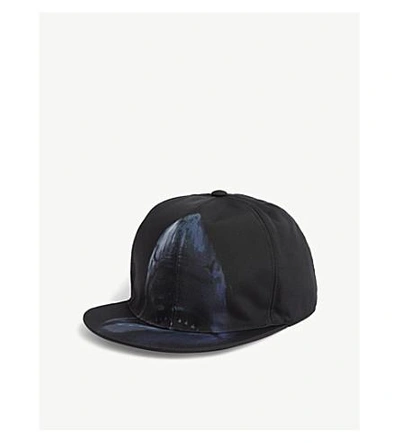 Shop Givenchy Shark-printed Snapback Cap In Black Blue