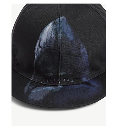 Shop Givenchy Shark-printed Snapback Cap In Black Blue
