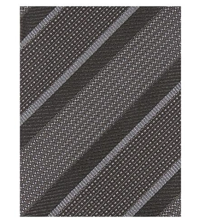 Shop Tom Ford Tonal Stripe Silk Tie In Black