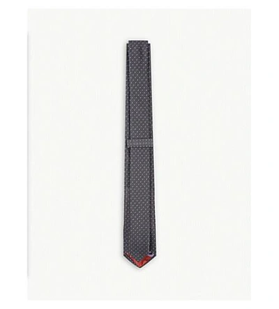 Shop Paul Smith Micro-dot Silk Tie In Grey