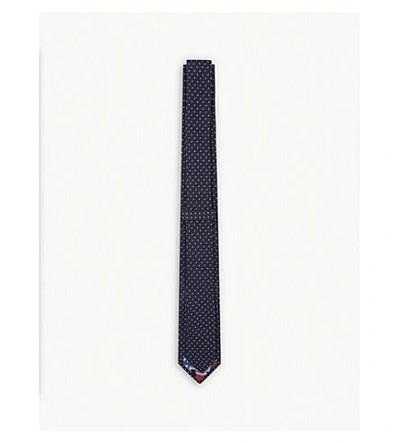 Shop Paul Smith Micro-dot Silk Tie In Navy