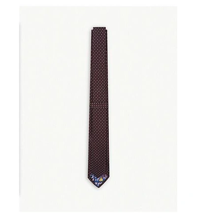Shop Paul Smith Micro-dot Silk Tie In Claret