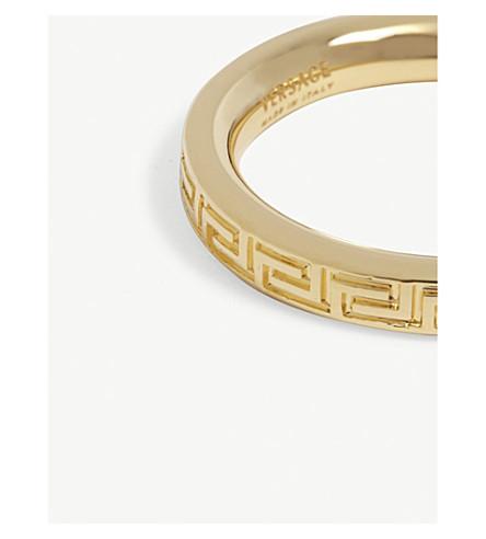 versace engraved greek key ring