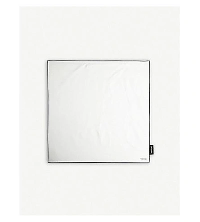 Shop Tom Ford Contrast Border Silk Pocket Square In White