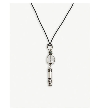 Shop Alexander Mcqueen Whistle And Stone Necklace In Black Grey