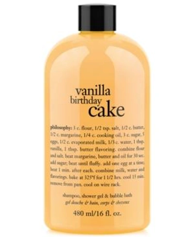 Shop Philosophy Vanilla Birthday Cake Ultra Rich 3-in-1 Shampoo, Body Wash, And Bubble Bath, 16 Oz.