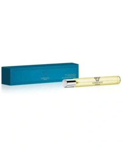Versace Men's Eros Eau De Toilette Travel Spray, 0.3 Oz. In Transparent
