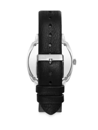 Shop Larsson & Jennings Meridian Leather Strap Watch In Black