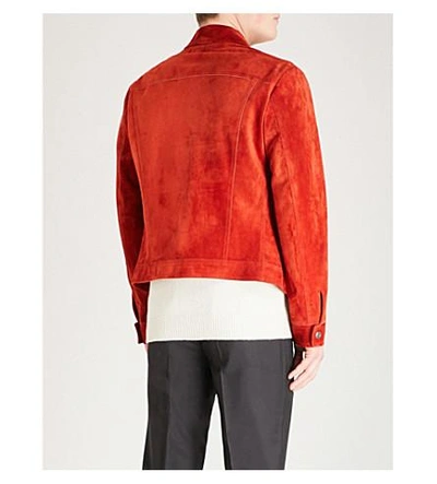 Shop Tom Ford Western Suede Jacket In Orange